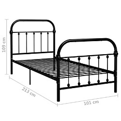 vidaXL Cadre de lit sans matelas noir métal 90x200 cm pas cher