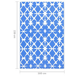 vidaXL Tapis d'extérieur Bleu et blanc 160x230 cm PP pas cher