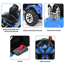 Decoshop26 Tracteur pour enfants 3-8 ans tracteur electrique avec 2 choix de vitesse et chargeuse marche avant et arrière bleu 20_0001329 pas cher