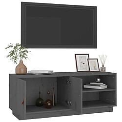 Acheter vidaXL Meuble TV Gris 105x34x40 cm Bois de pin massif