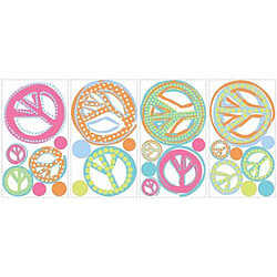 Thedecofactory BRILLANT PEACE - Stickers repositionnables motifs peace and love