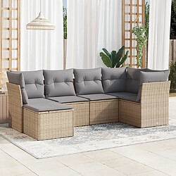 Maison Chic Salon de jardin avec coussins 6 pcs | Ensemble de Table et chaises | Mobilier d'Extérieur beige résine tressée -GKD30328