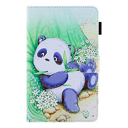 Etui en PU texture croisée avec porte-cartes panda mignon pour votre Samsung Galaxy Tab A8 10.5 2021 SM-X200/X205