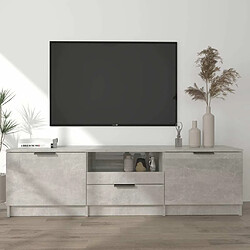 Maison Chic Meuble TV scandinave - Banc TV pour salon Gris béton 140x35x40 cm Bois d'ingénierie -MN81008