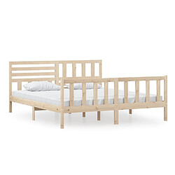 Maison Chic Lit adulte - Lit simple Cadre de lit,Structure du lit Contemporain Bois massif 180x200 cm Super King -MN67770