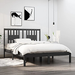 vidaXL Cadre de lit sans matelas gris bois massif 