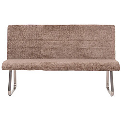 Decoshop26 Lot de 2 chaises de salle à manger + banc 180 cm inox brosséen tissu chenille marron 04_0008282 pas cher