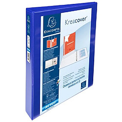 Exacompta Classeur PP personnalisable Kreacover - 2 anneaux en D 25mm - A4 maxi - Bleu - Lot de 10