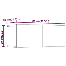 vidaXL Ensemble de meubles TV 4 pcs Noir Bois d'ingénierie pas cher