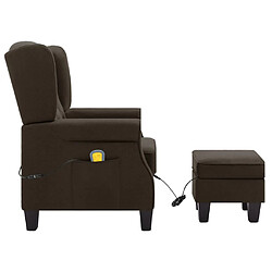 Avis vidaXL Fauteuil de massage avec repose-pied Marron Tissu