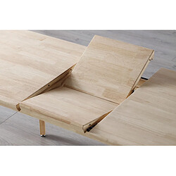 Avis Pegane Table à manger rectangulaire extensible en bois de chêne naturel - Longueur 140-180 x Profondeur 80 x Hauteur 76 cm