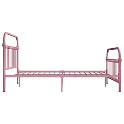 Avis vidaXL Cadre de lit sans matelas rose métal 160x200 cm