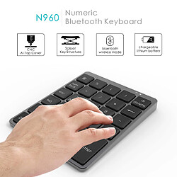 Avis Universal Clavier numérique sans fil en alliage d'aluminium à 28 touches Bluetooth Touches plus fonctionnelles Mini-clavier numérique 140mAh pour les tâches comptables(Gris)