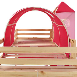 Avis vidaXL Lit mezzanine d'enfants avec toboggan et échelle Pin 208x230 cm