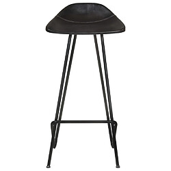 Acheter vidaXL Tabourets de bar lot de 4 noir cuir véritable