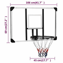 vidaXL Panneau de basket-ball Transparent 106x69x3 cm Polycarbonate pas cher