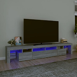 Maison Chic Meubles TV avec lumières LED - Banc TV pour salon Sonoma gris 230x36,5x40 cm -MN96274