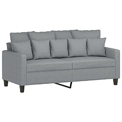 vidaXL Canapé à 2 places Gris clair 140 cm Tissu