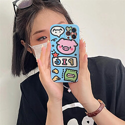 GUPBOO Étui pour iPhone11ProMax Graffiti Love Snacks Pig Fun Coque de téléphone en silicone