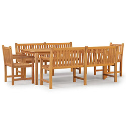 Maison Chic Ensemble de salle à manger de jardin 5 pcs,Table et chaises d'extérieur Bois de teck massif -GKD174984