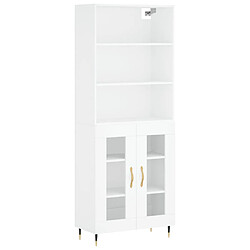 vidaXL Buffet haut Blanc 69,5x34x180 cm Bois d'ingénierie