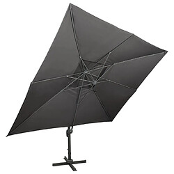 vidaXL Parasol de jardin en porte-à-faux avec double toit anthracite