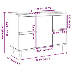 vidaXL Armoire salle de bain chêne sonoma 80x33x60cm bois d'ingénierie pas cher