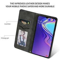 Wewoo Housse Coque Etui en cuir avec rabat horizontal magnétique Business Skin Feel pour Samsung Galaxy A10 gris foncé