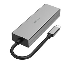 HAMA Hub USB-C, multiport, 4 ports, 2 USB-A, USB-C, LAN/Ethernet