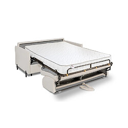 Acheter Inside 75 Canapé convertible express 120 LUTECE matelas 20 cm sommier métal Velours Amore blanc nacre