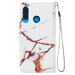 Avis Wewoo Coque Fashion Etui de protection en cuir pour Huawei P30 Lite marbre blanc