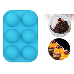 Silicone Rond 6 Trous Semi-sphère Moule Antiadhésif Moule à Gâteau Bleu