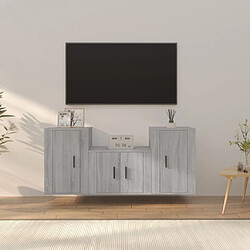 Maison Chic Ensemble de meubles TV 3 pcs pour salon - Sonoma gris Bois d'ingénierie -MN14319