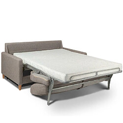 Inside 75 Canapé convertible OGGETTO matelas 16 cm système express sommier lattes 120cm RENATONISI velours beige