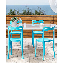 Beliani Lot de 4 chaises CAMOGLI Matière synthétique Turquoise