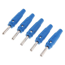 Acheter 5pieces 4mm Wire Audio Cable Cable Banana Plug Connectors Adaptateur bleu