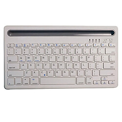 Universal Clavier Bluetooth, mini clavier sans fil avec porte-téléphone, clavier rechargeable double canal, iPad/téléphone mobile, blanc |