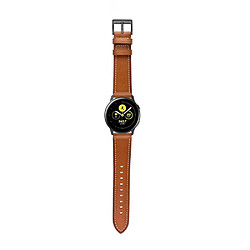 Avis Bracelet en cuir véritable marron pour votre Samsung Galaxy Watch Active1/Active2 40mm/44mm