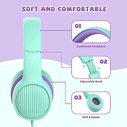 Acheter Universal Écouteurs pour enfants, écouteurs à oreilles de limite de 85 dB, garçons et filles, enfants et tout-petits, oreilles de chat détachables, partage audio, écouteurs réglables