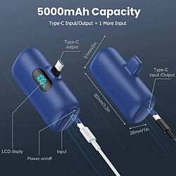 Acheter SANAG Batterie Externe Usb C 5000Mah, 15W 3.0A Charge Rapide Chargeur Portable Mini Power Bank Avec Écran Lcd Compatible Avec Samsung S23,S22/Note/Huawei/Moto/Lg/Pixel/Nexus,Usb C Phones Etc - Bleu