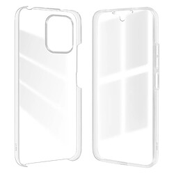 Avizar Coque Intégrale pour Xiaomi Redmi 12 Arrière Rigide et Avant Souple Transparent