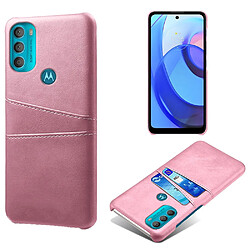 Coque en TPU + PU KSQ anti-empreintes digitales avec porte-cartes or rose pour votre Motorola Moto G71 5G