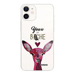 Coque iPhone 12 mini souple transparente Yeux De Biche Motif Ecriture Tendance Evetane