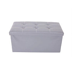 Mobili Rebecca Pouf Coffre de rangement Banc Rectangle Gris Stokage 38x76x38