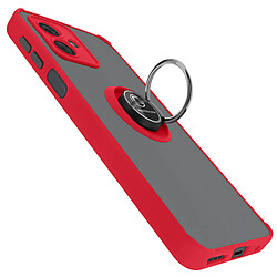 Avizar Coque pour Motorola Moto G14 Bague Métallique Support Vidéo Rouge