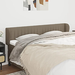 vidaXL Tête de lit avec oreilles Taupe 163x23x78/88 cm Tissu