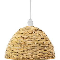 ICONIK INTERIOR Lustre de plafond en herbe de mer - Suspension de style Boho Bali - Ngu Bois naturel