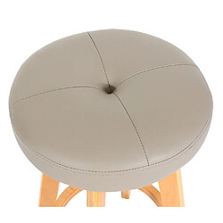 Mendler Tabouret de bar Navan, chaise de bar tabouret de bar, bois similicuir pivotant ~ taupe, pieds clairs pas cher