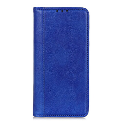 Etui en PU texture litchi, magnétique avec support auto-absorbant bleu pour votre Xiaomi 12 Pro