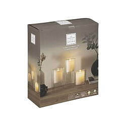 Atmosphera, Createur D'Interieur Coffret de 3 bougies LED double en verre Transparent - ATMOSPHERA